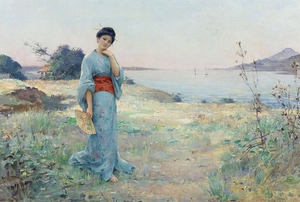 The Blue Kimono by Raphaël Collin [1850–1916]